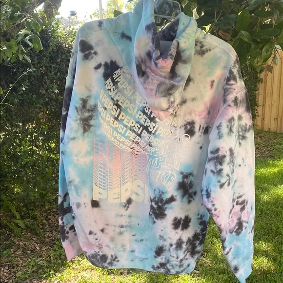 Pepsi Tie-Dye Hoodie - Blue, Pink, Black - Picture 2 of 3